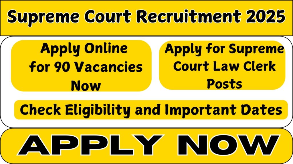 Supreme Court Law Clerk-cum-Research Associate Recruitment 2025